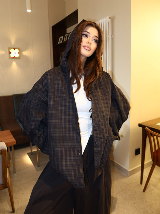 Romy Plaid Hooded Jacket
