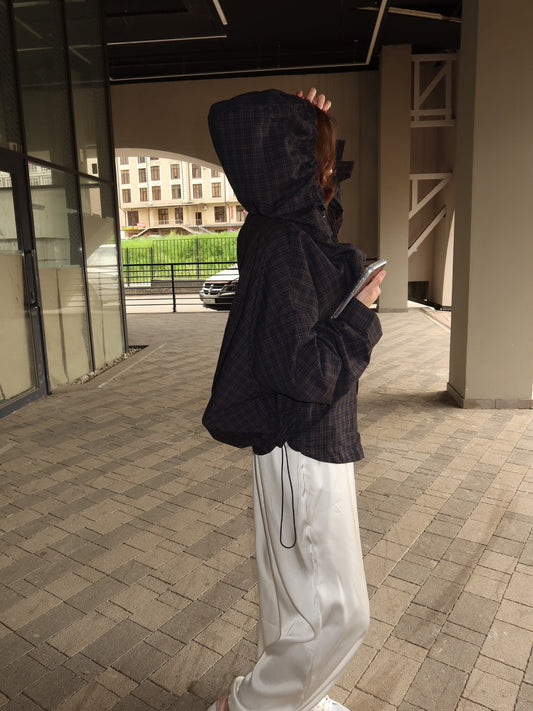 Romy Plaid Hooded Jacket