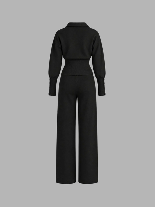 Aurelia Black Ribbed Waist Set