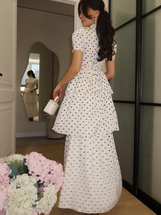 WHITE RUFFLED CORSET DETAIL DRESS