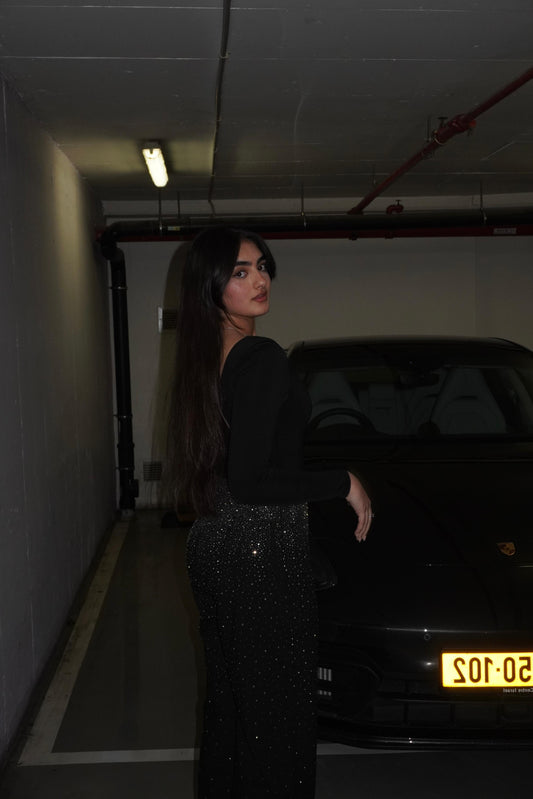 Black Shynix Embellished Trousers