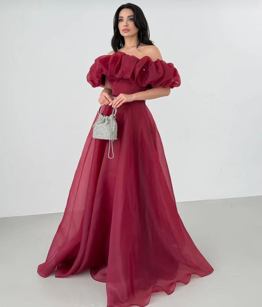 Peri Burgundy Vibe Evening Dress