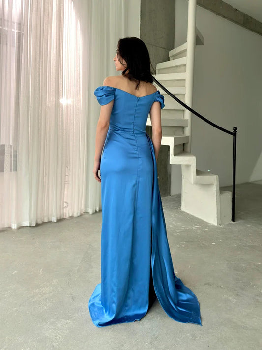 Musa Slit Detail Balloon Sleeve Evening Dress ARVERNA