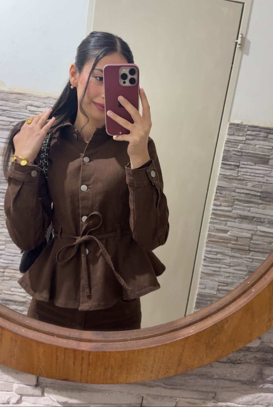 Brown Denim Suit
