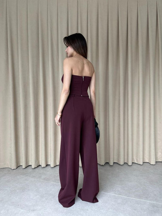 Strapless Draped Two-Piece Set