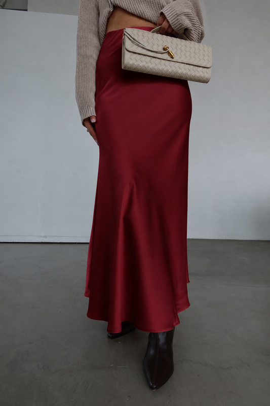 Elegant Satin Bias Skirt