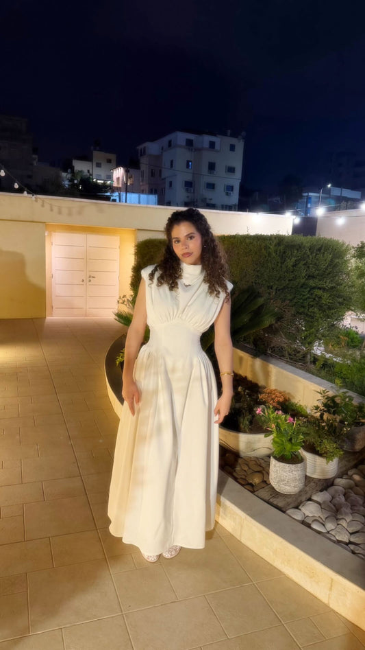 White Padded Dress