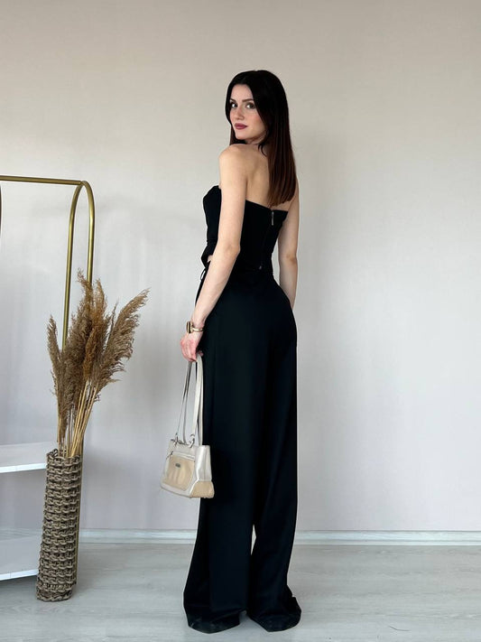 Strapless Draped Two-Piece Set