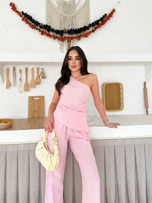 Fuji Single Arm Linen Textured Suit ARVERNA