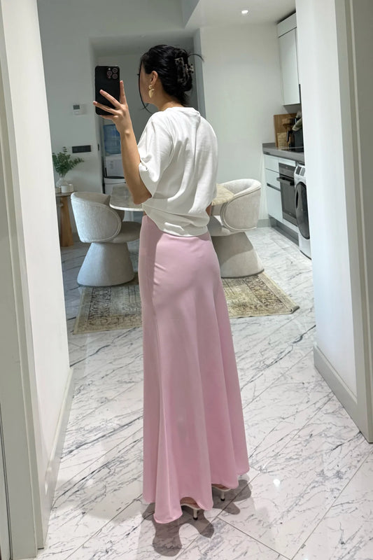 Elegant Satin Bias Skirt