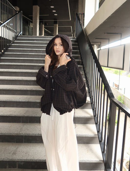 Romy Plaid Hooded Jacket