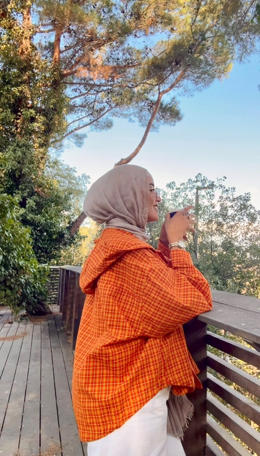 Romy Plaid Hooded Jacket