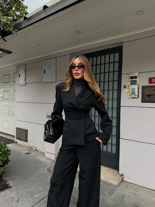 Black 4-Button Side Suit