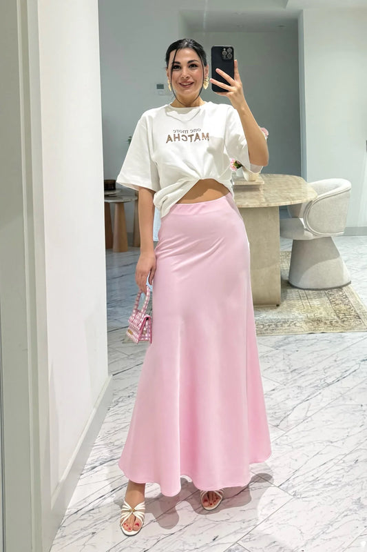 Elegant Satin Bias Skirt