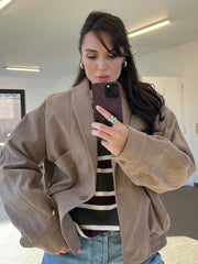 Bandera Dark Beige Bomber Jacket
