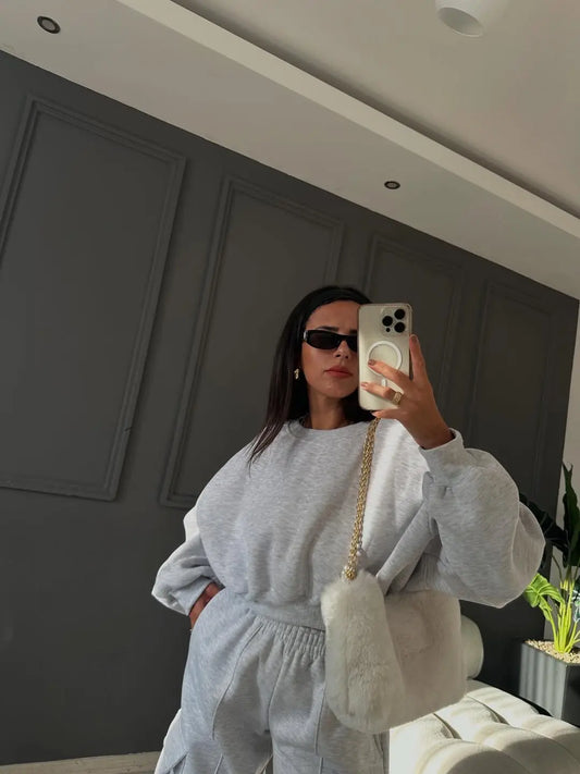 Berry Carmelange Cargo Pocket Crop Tracksuit