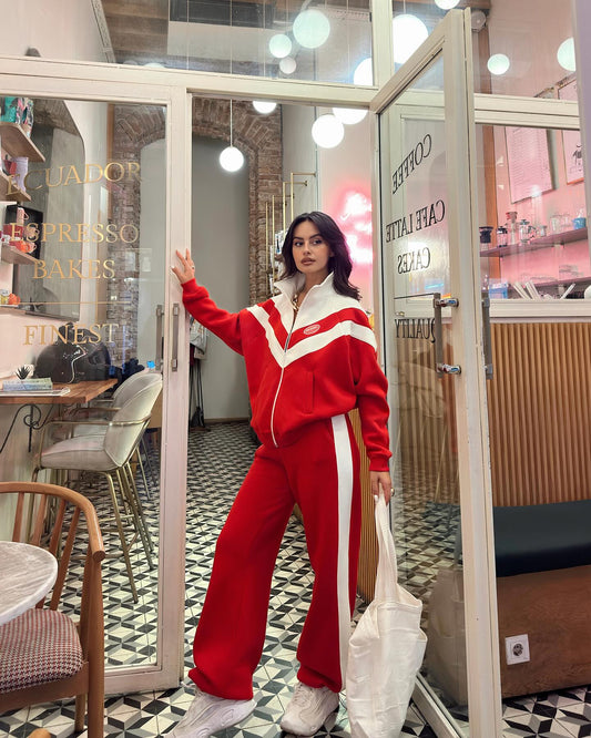 Viana Red Striped Tracksuit