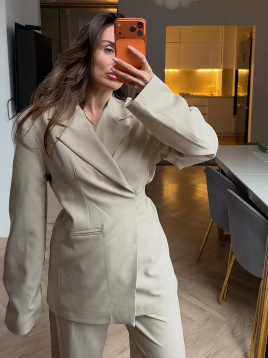 Elegant Beige 2 Piece Suit