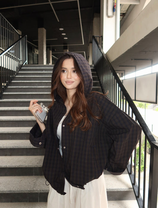 Romy Plaid Hooded Jacket