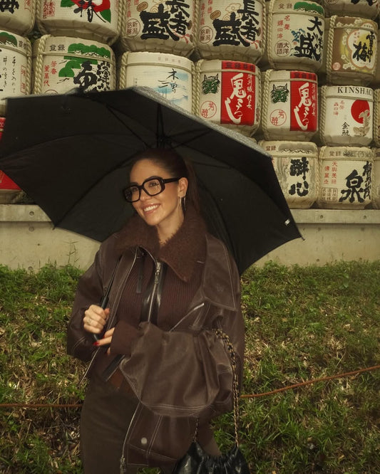 ARVERNA Oversized Contrast Brown Jacket