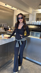 Black Cotton Three-Piece Suit