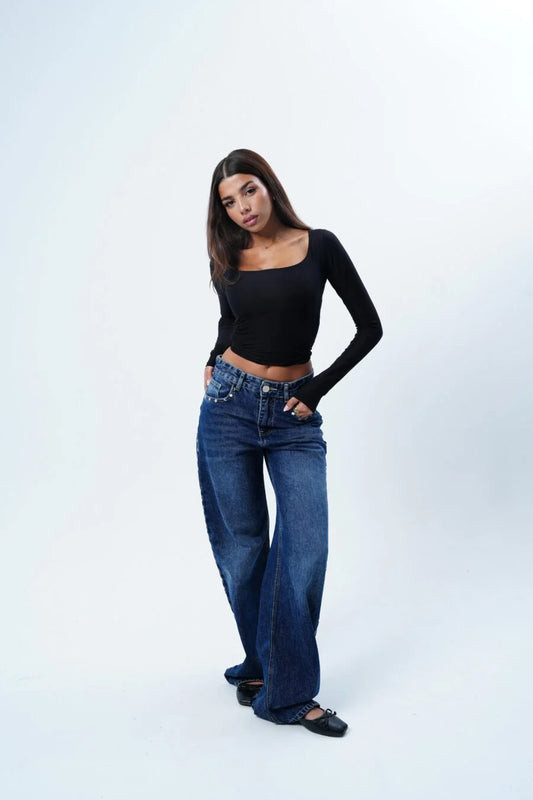 The Blue Raw Studded Jean