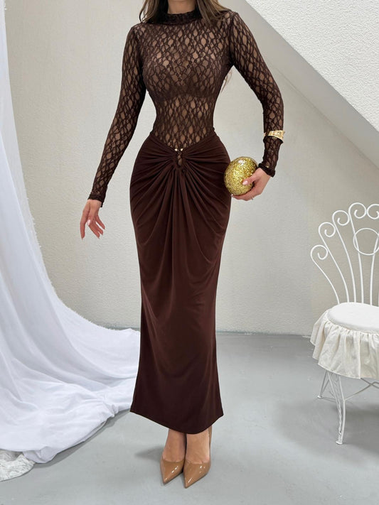 Espresso Lace Two-Piece Set