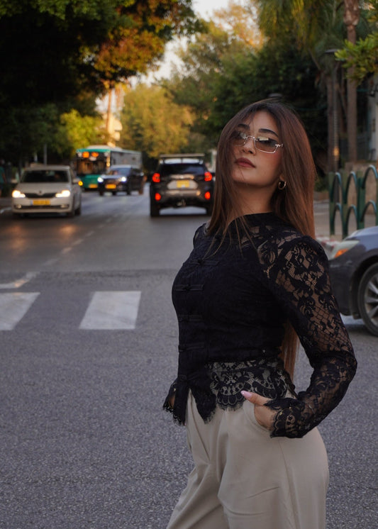 Chinese Lace Long Sleeve Top