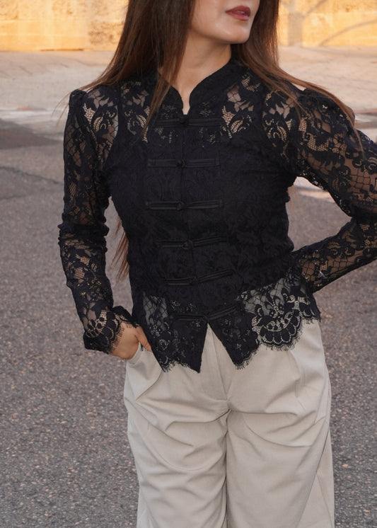 Chinese Lace Long Sleeve Top