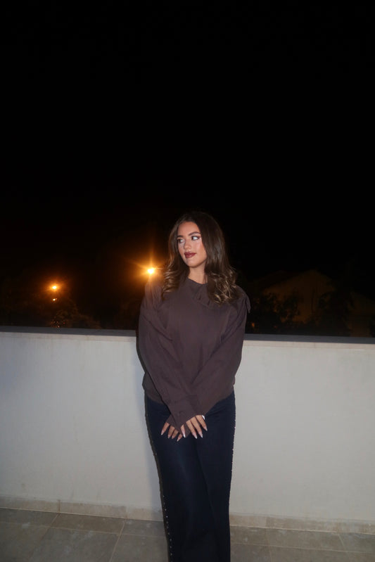 Brown Buca High Collar Bomber Jacket