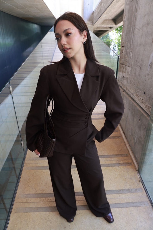 Brown 4-Button Side Suit
