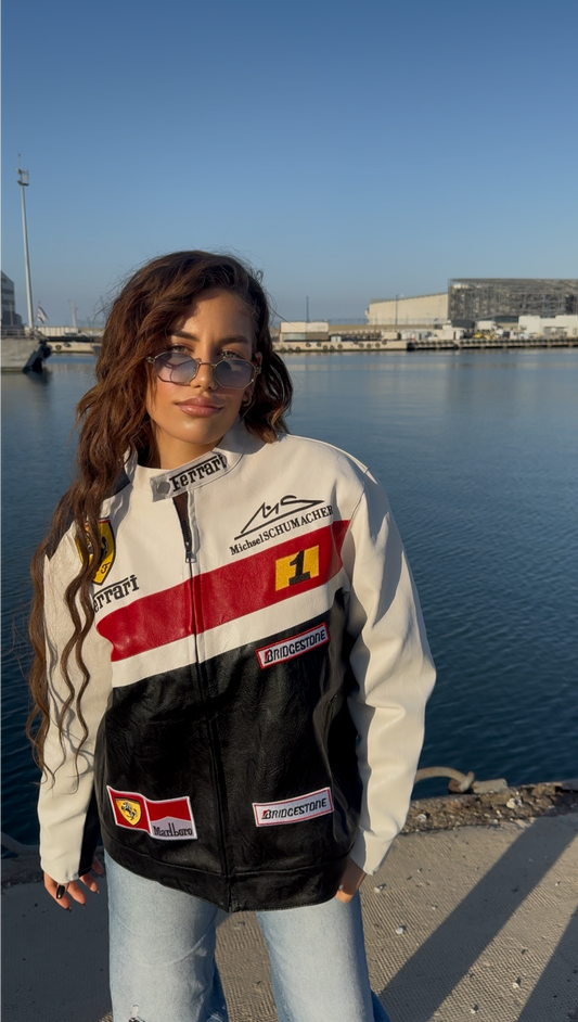 Formula Ferrari F1 Racing Leather Jacket