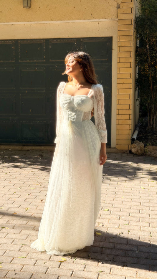 Romance White Lace Evening Dress