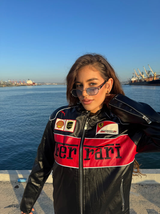 Formula Ferrari F1 Racing Leather Jacket