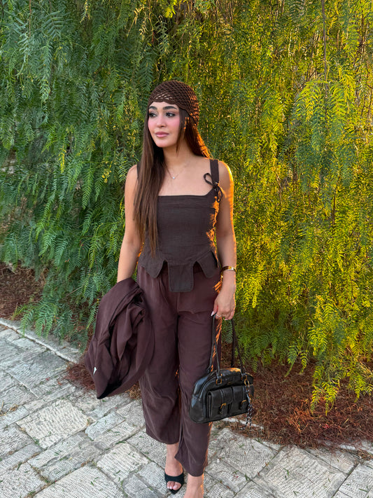 STRAP DETAIL CORSET BLOUSE