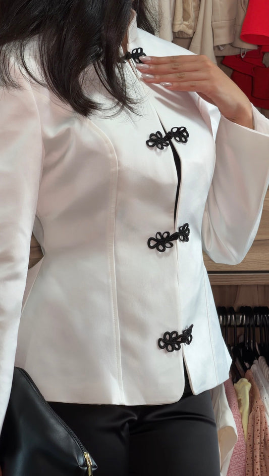 White Napoleon Satin Jacket