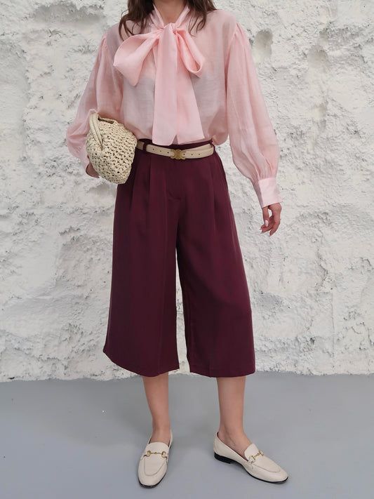 Wide-Leg Culotte Pants