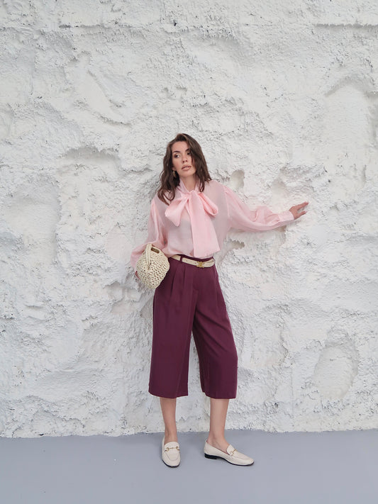 Wide-Leg Culotte Pants