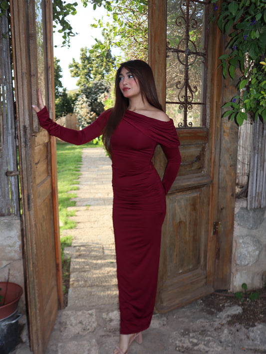 Cherry Red Eywa Long Dress