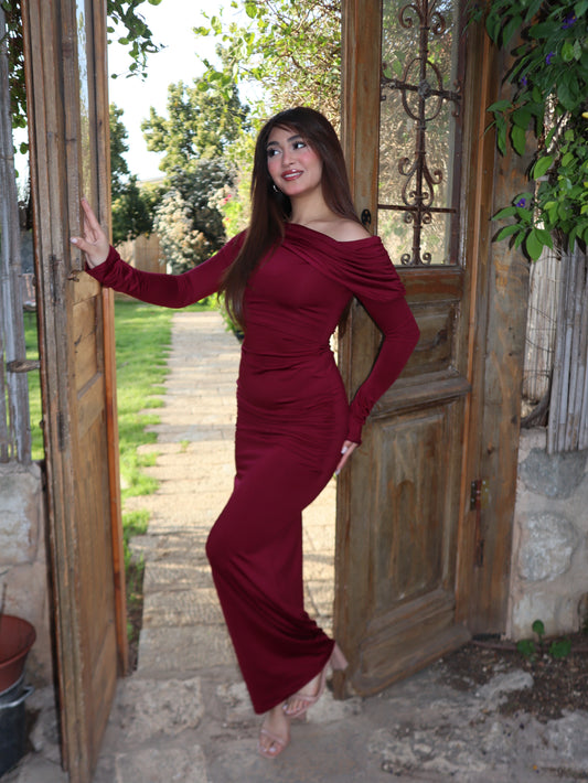 Cherry Red Eywa Long Dress