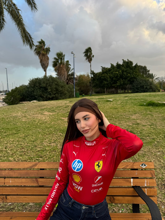 High Collar Ferrari Bodysuit