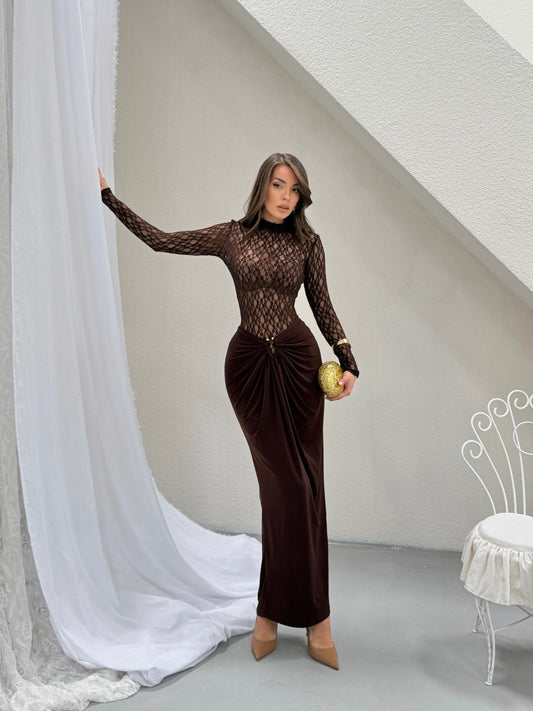 Espresso Lace Two-Piece Set