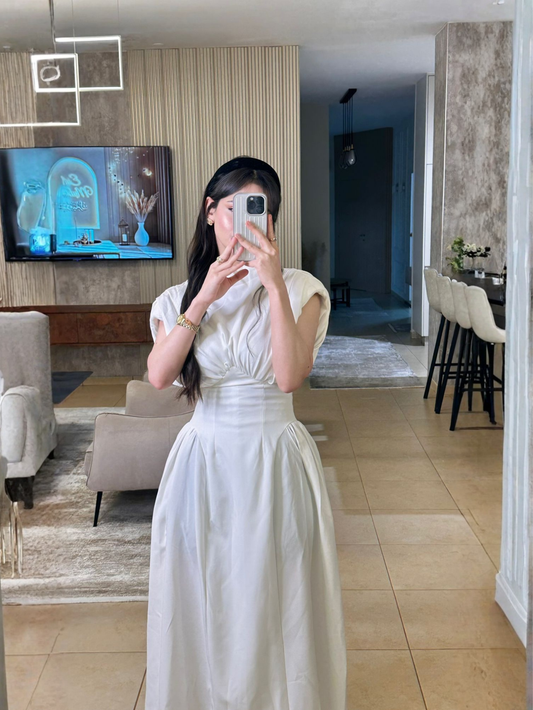 White Padded Dress
