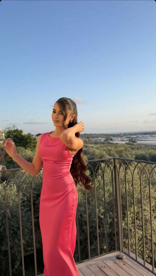 Fuchsia Messcy Long Scarf Dress