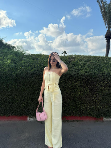 EKRU PALAZZO WITH COVER POCKET SUIT