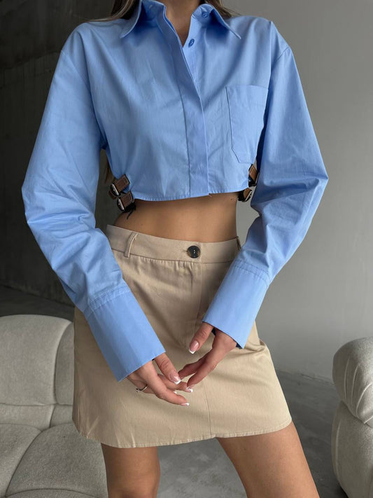 Zara Poplin Fabric Belt Shirt