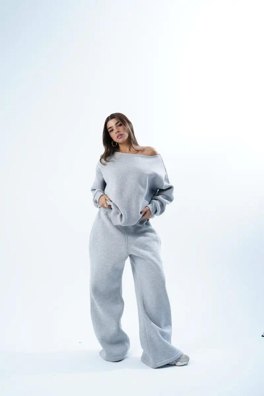 ARVERNA Off Shoulder Heather Grey Full Set