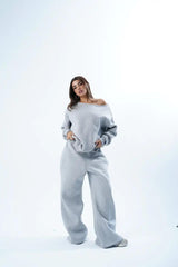 ARVERNA Off Shoulder Heather Grey Full Set
