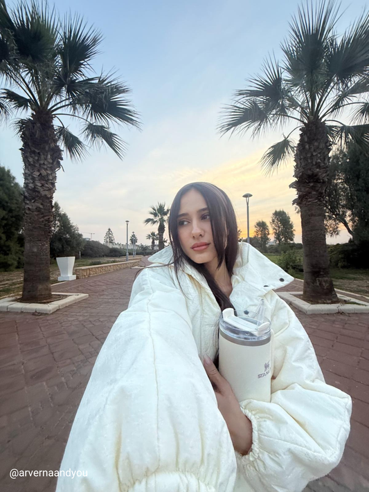 Beige Stand Collar Long Back Coat Jacket