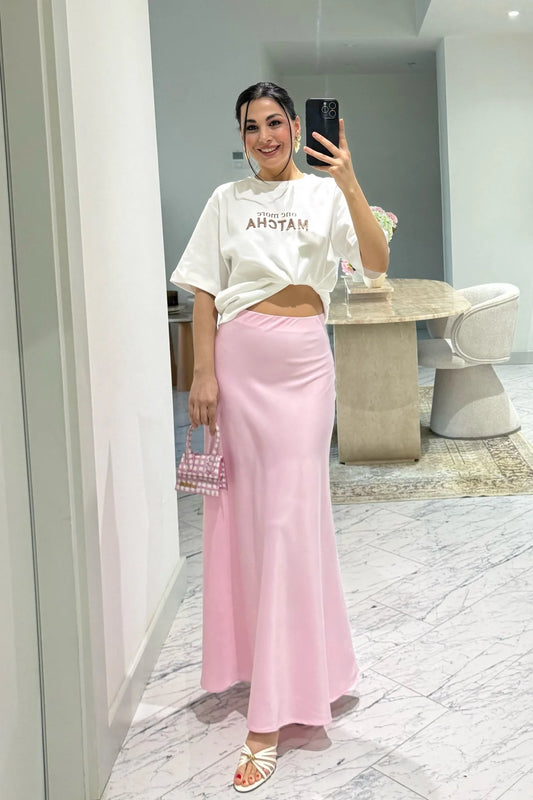 Elegant Satin Bias Skirt